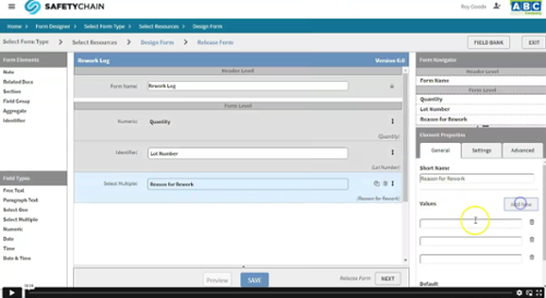 Set up form in SafetyChain Video